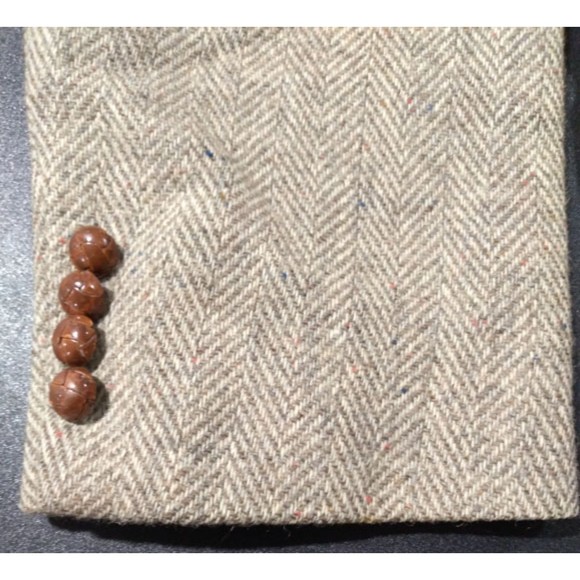 Stanley Blacker Men's Wool Tweed Sport Coat Blazer Brown Size 44R USA - Picture 4 of 9